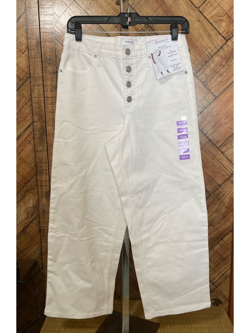 NEW WITH TAGS! Skinnygirl High Rise Button Front Cropped Jeans Size 28/6 - Picture 1 of 3